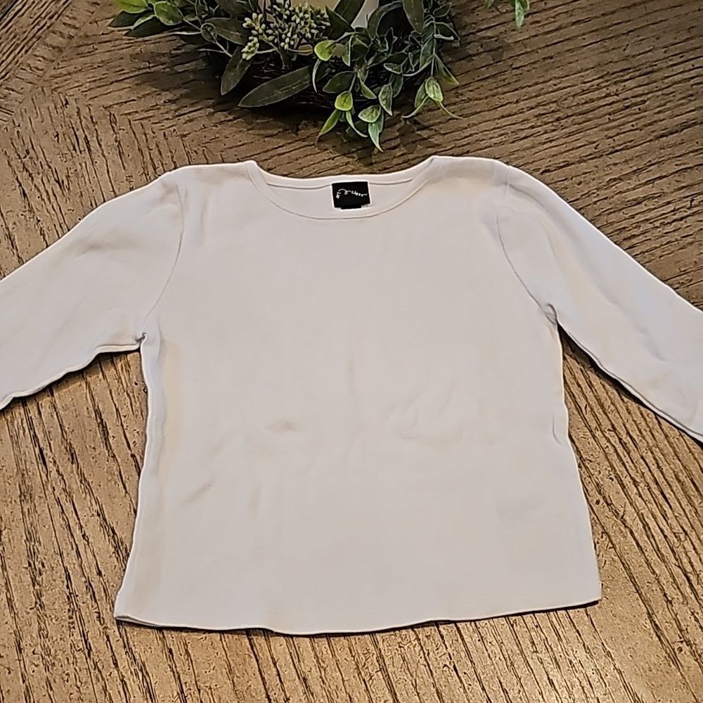 White long sleeve crop top size 7/8 girls 100% cotton